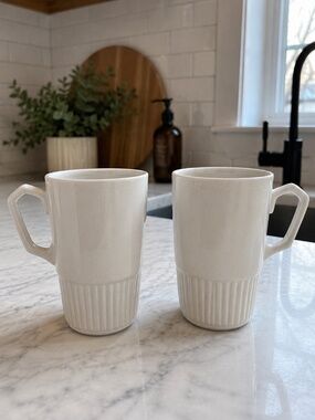 Vintage Adams England Porcelain Double Shot Expresso Cups ~ Set of 2